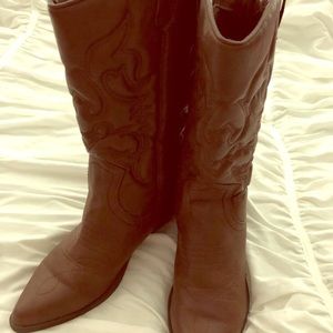Dark brown cowboy boots